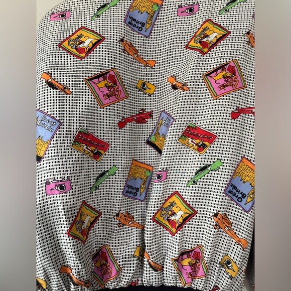 Vintage 90s scarf silk print bomber Jacket well traveled jacket size med… - Picture 4 of 8